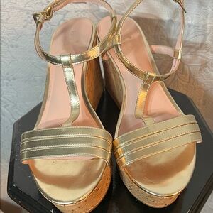 Kate Spade new w/o box size 10 gold wedges